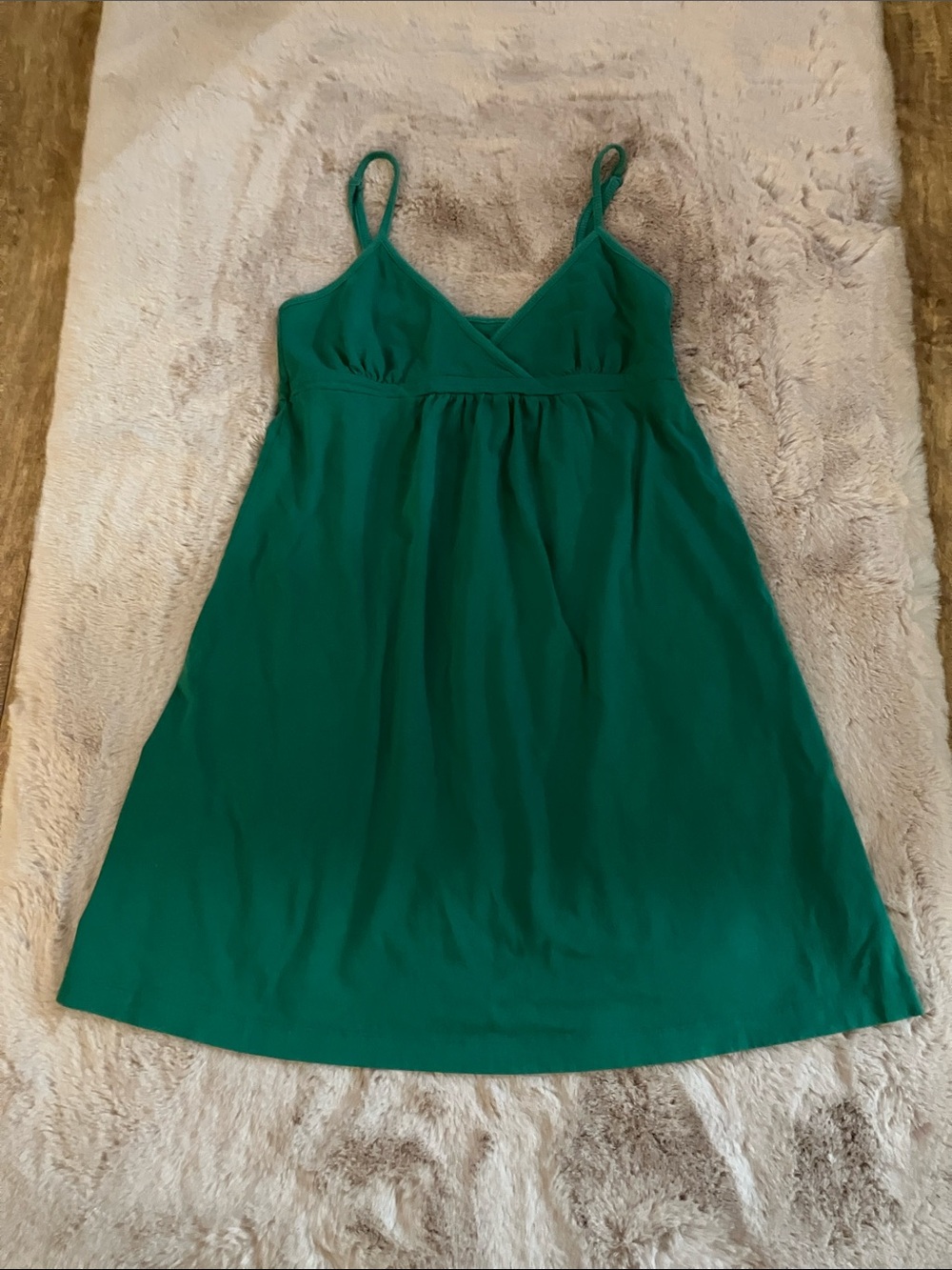 Y2k Old Navy Emerald Green Spaghetti-Strap Babydoll Midi Dress